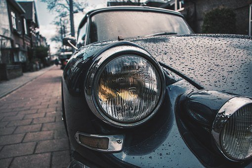 Classic Car, Headlight, Detail, Vintage