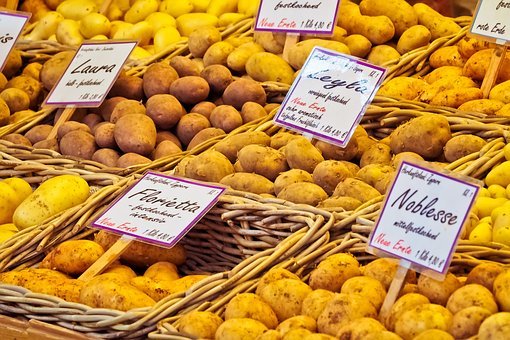 Potatoes, Vegetable, Market, Fresh, Sale